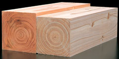 木材の収縮の例